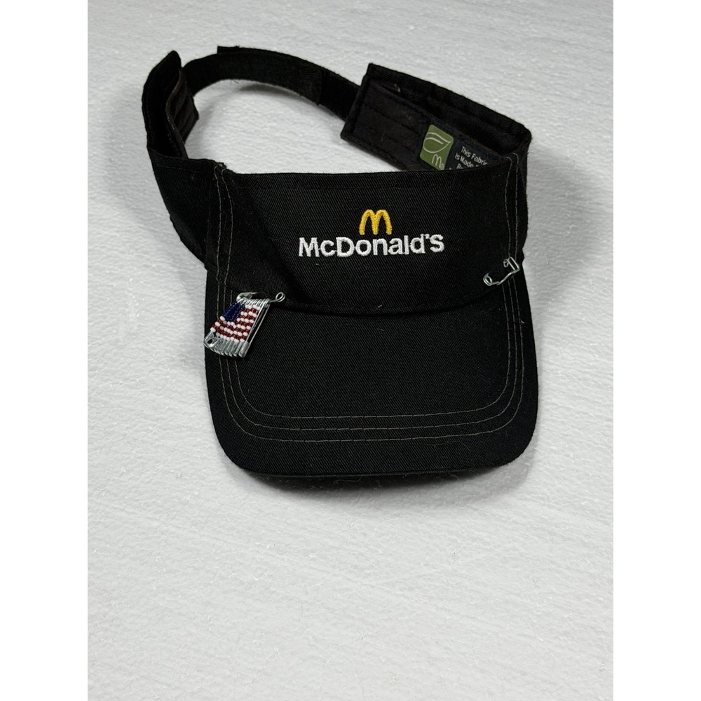 Vintage Crest Uniform McDonald's Employee Cap Adult Black Adjustable Embroidered